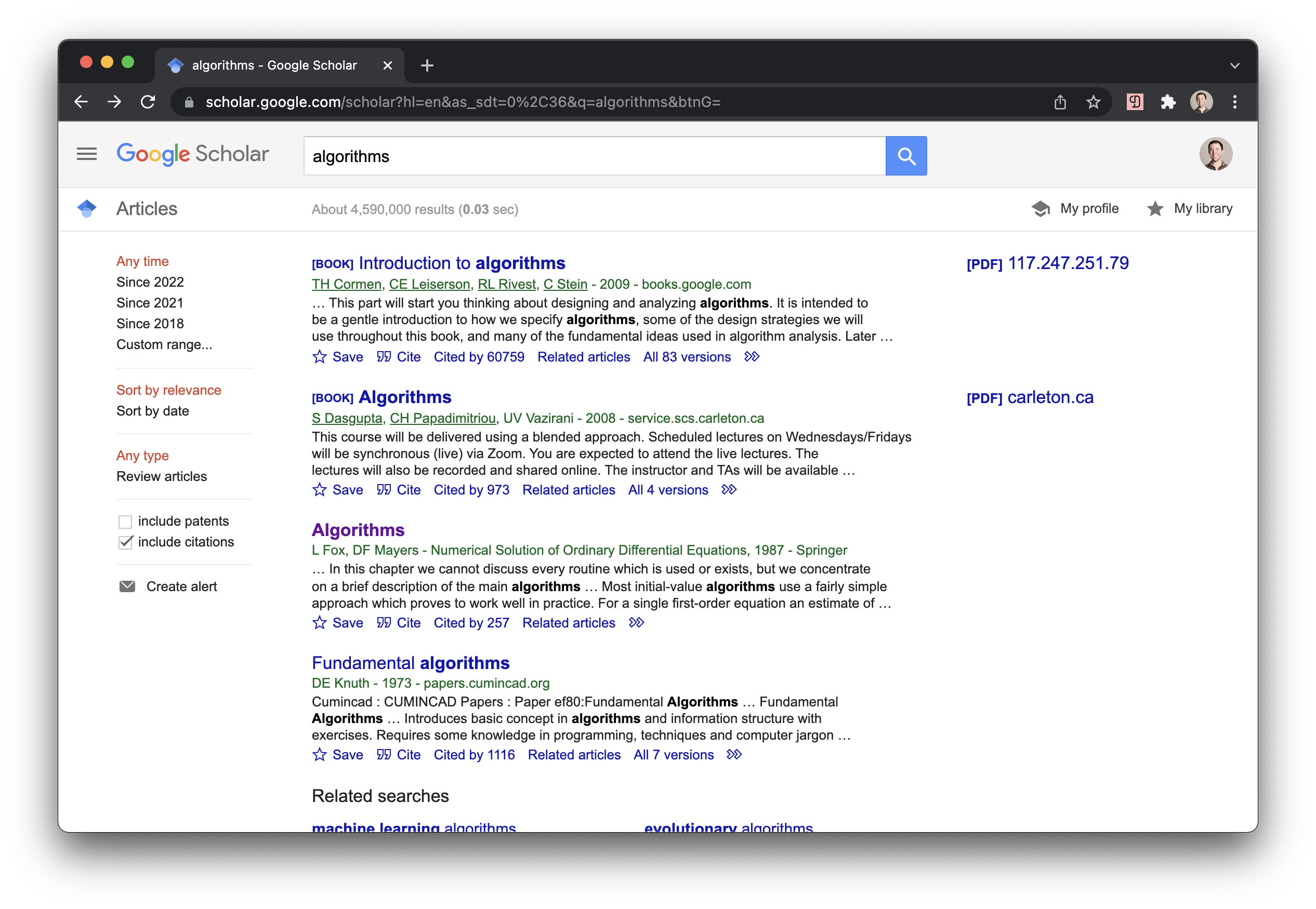 Google Scholar lookup